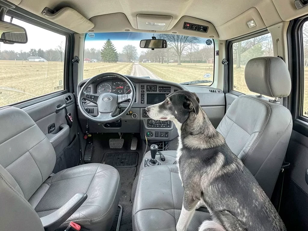 Greyhound bus interior