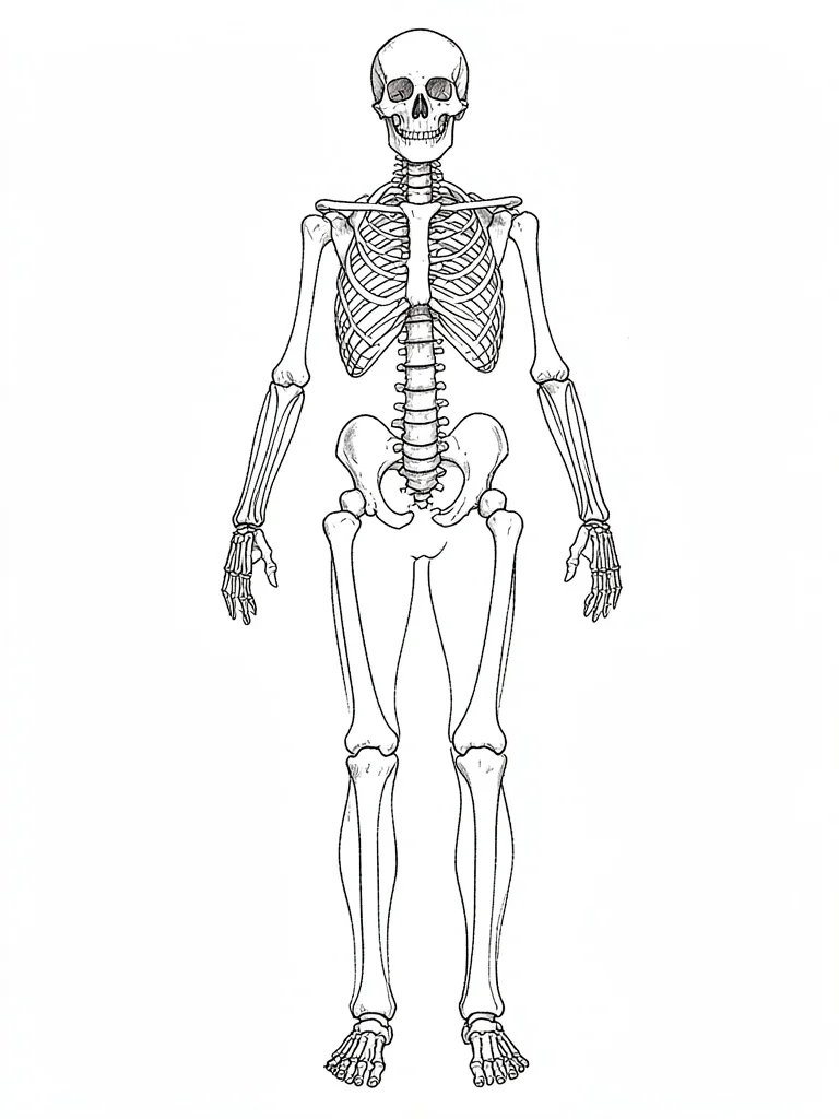 Human skeletal system full body