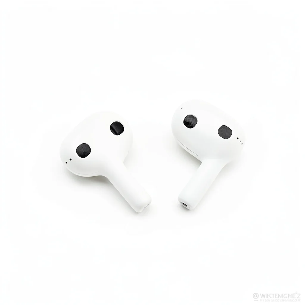 Wireless earbuds on pure white
