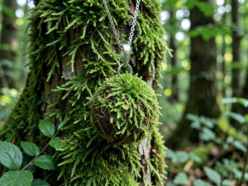 Old growth branch moss pendant and full