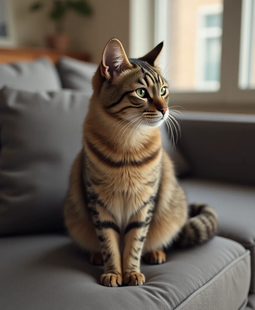 Cat sitting on a couch