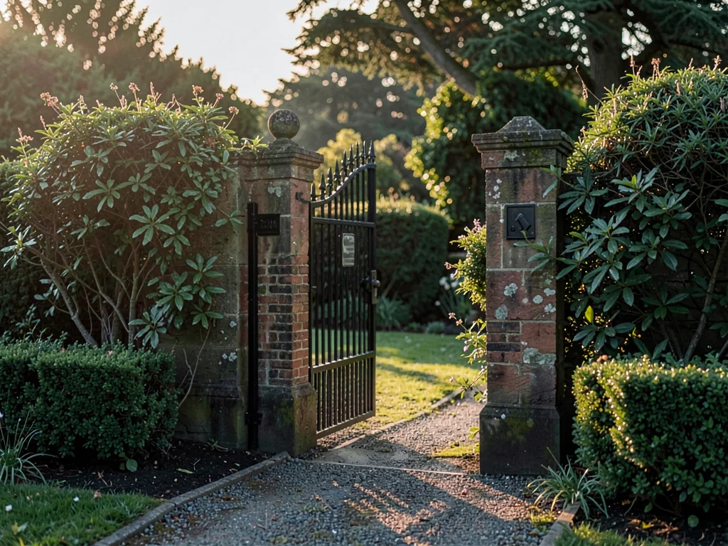 Garden gate in evening half-light
