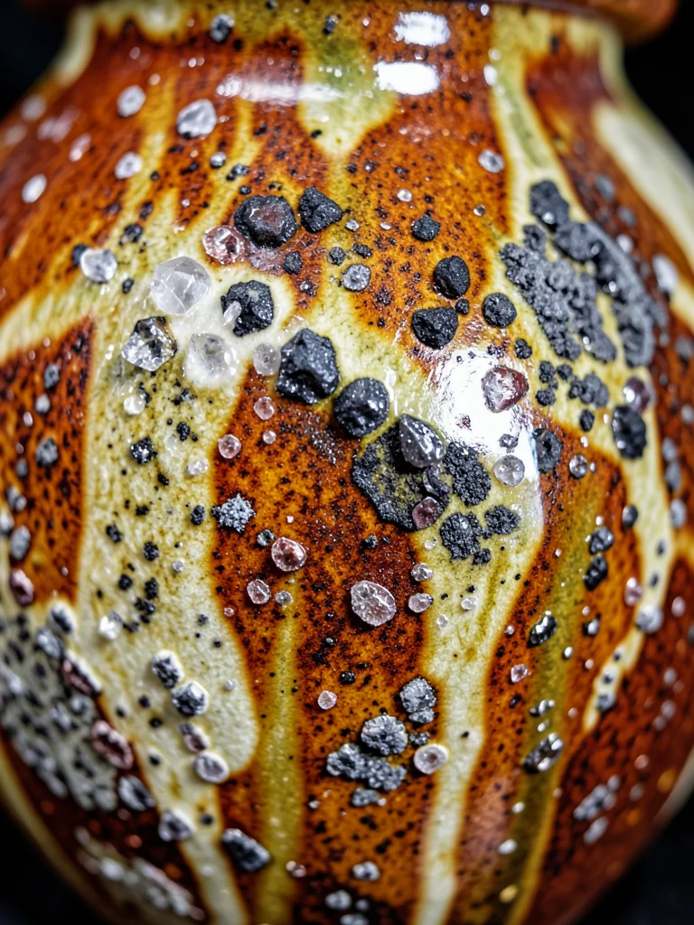 Single vessel with glaze flowing through full spectrum, kiln magic