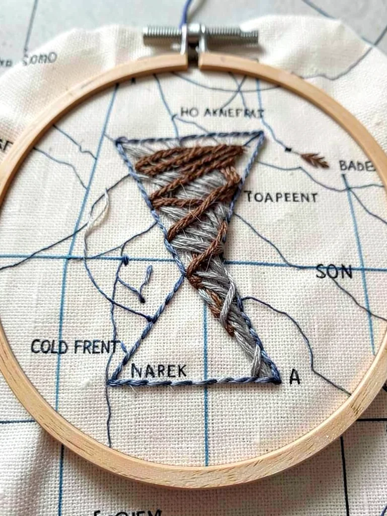 Tornado Stitch — Twisting Thread on Cream Linen