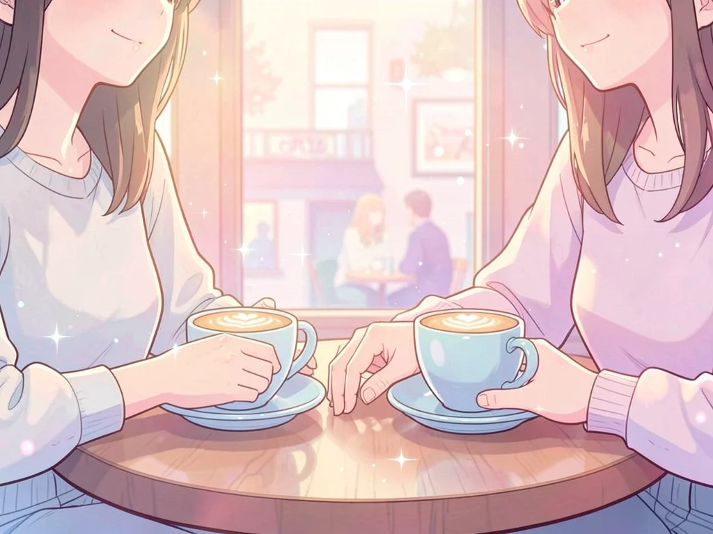 Cafe date almost touch