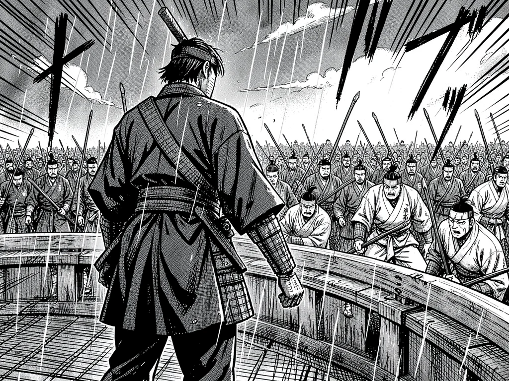 Samurai standoff in rain
