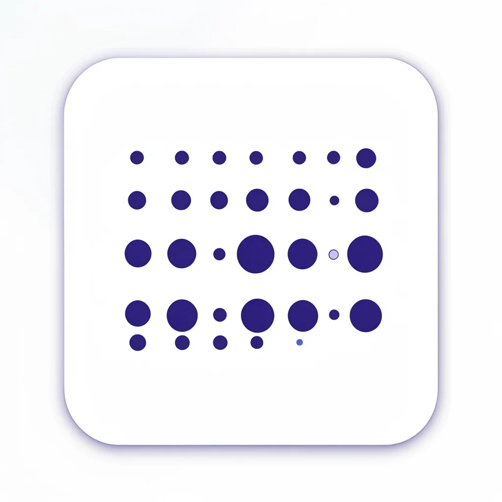 abstract single calendar-page abstract — single rounded square with three rows o