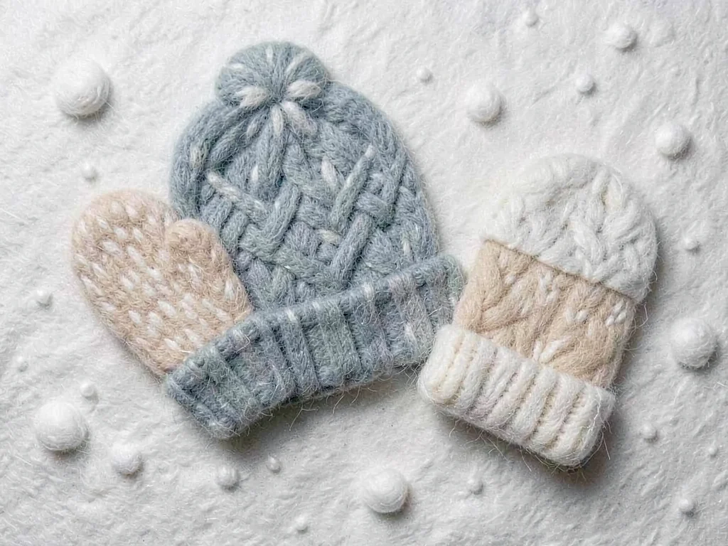 Winter mittens and hat