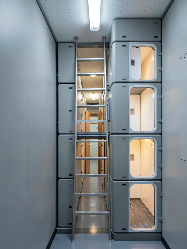 Stainless Steel Inter-Level Ladder Portrait