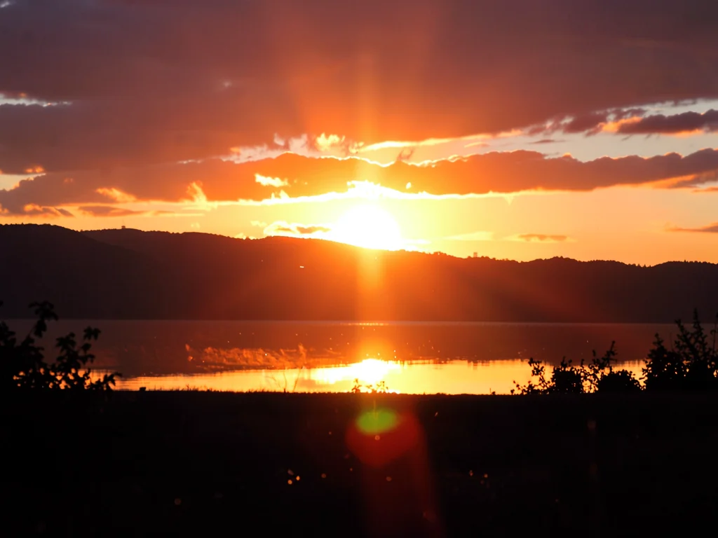 Sunset with intentional flare