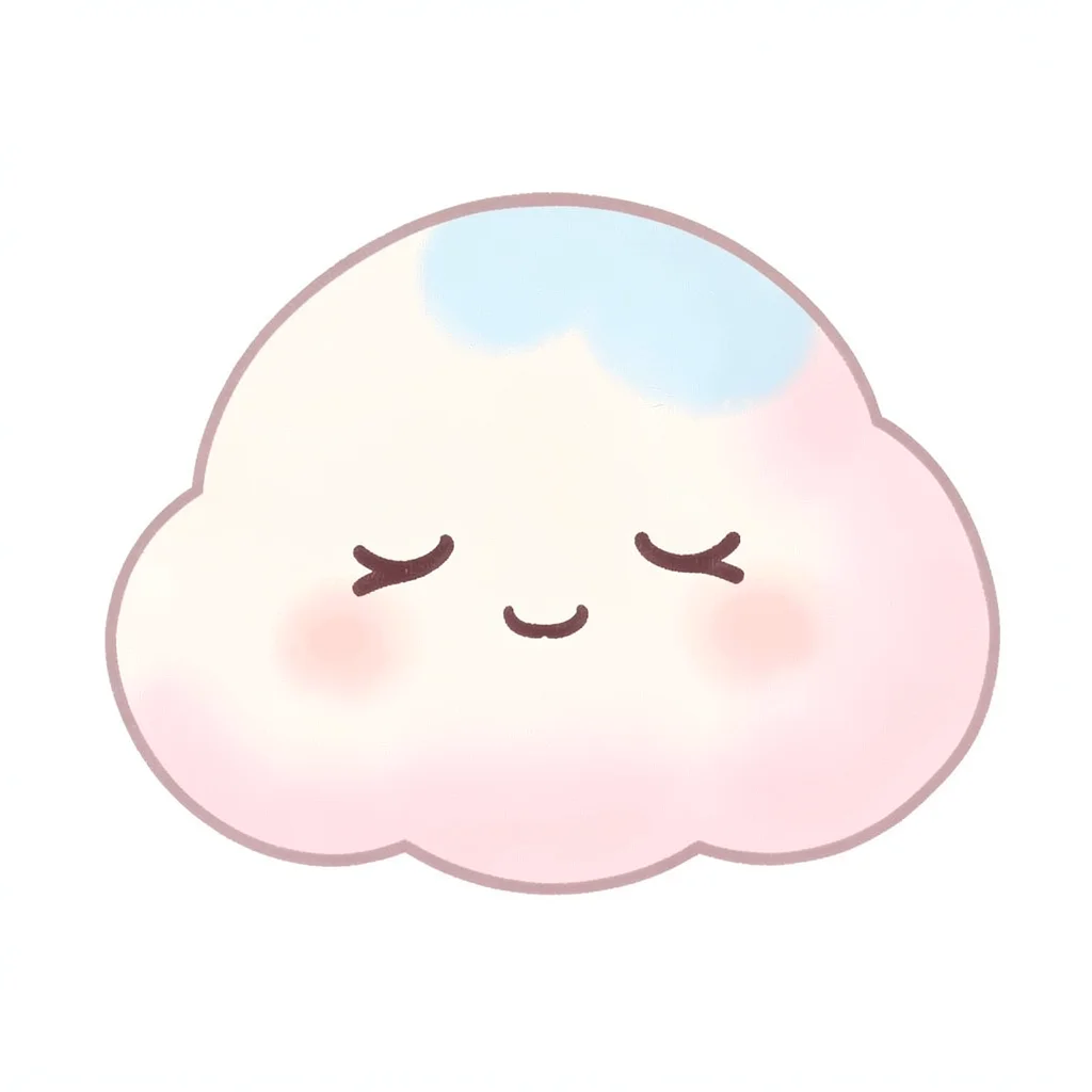 Sleepy kawaii cloud