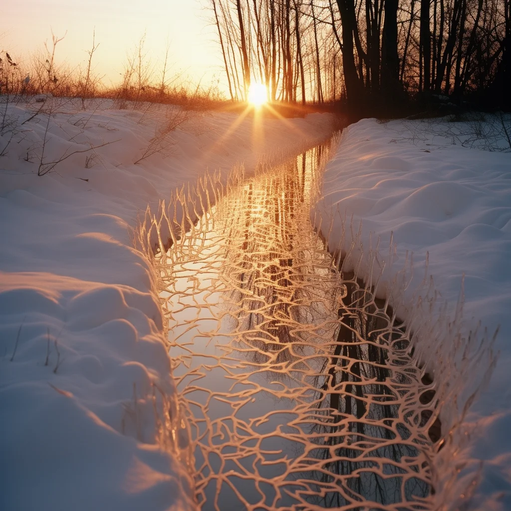 Land Art Photo Andy Goldsworthy-Inspired Ice sculptur