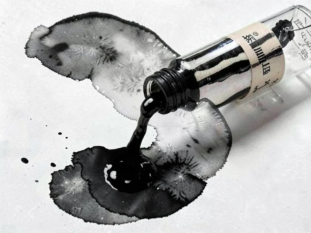 Ink in tube showing laminar pattern