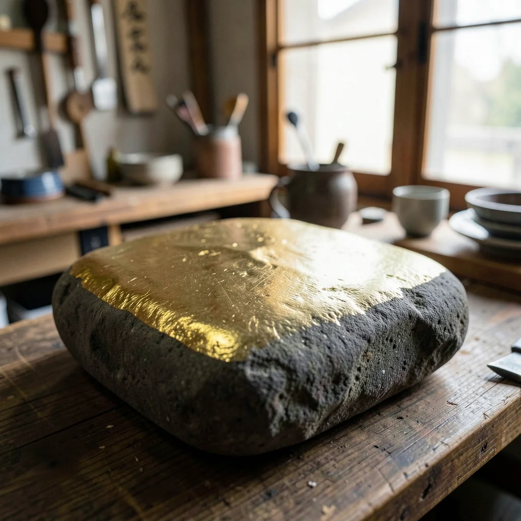 Kanazawa gold leaf craft, extreme delicacy, natural hammering stone used for gol