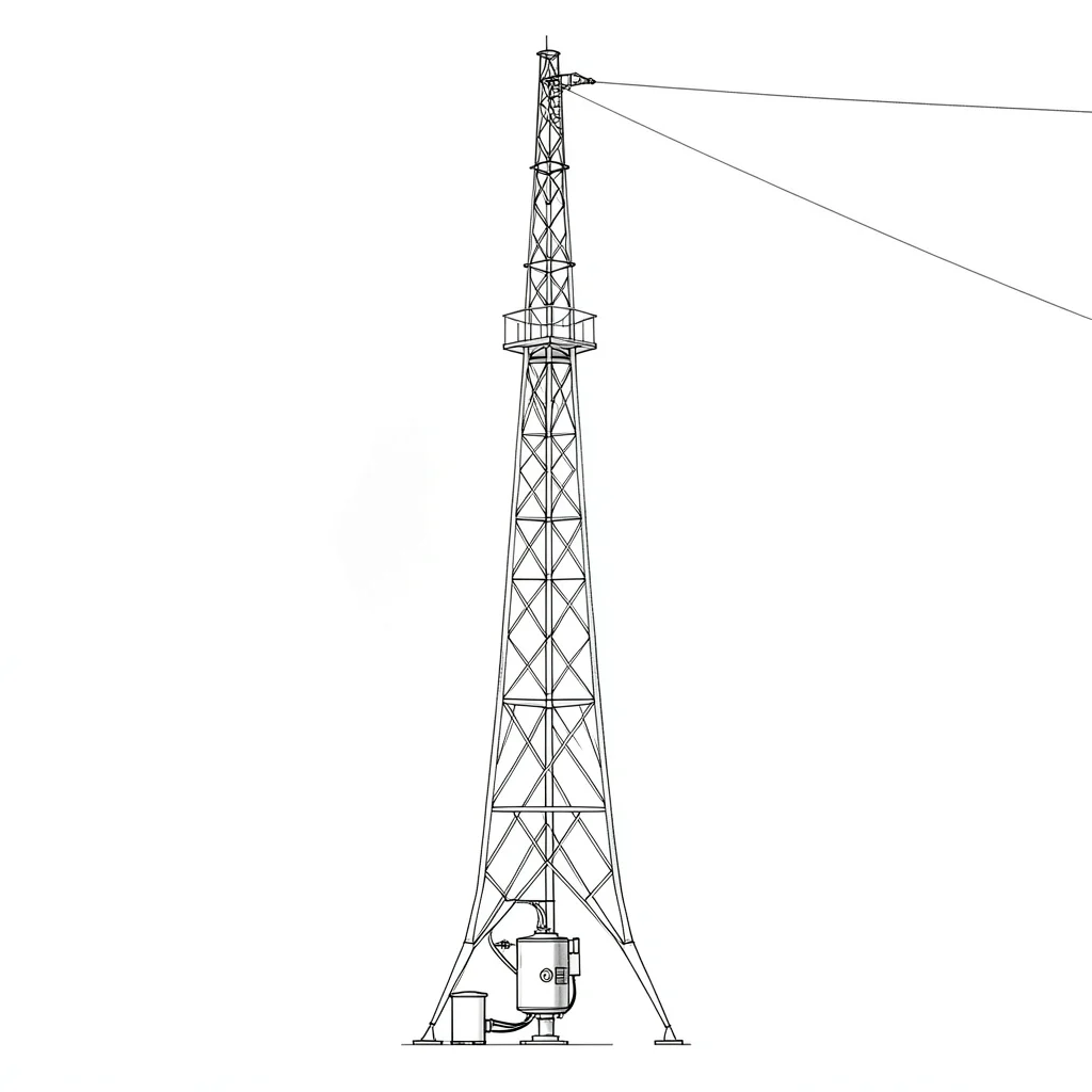 Vertical schematic of a vertical tower system with pump and drip line