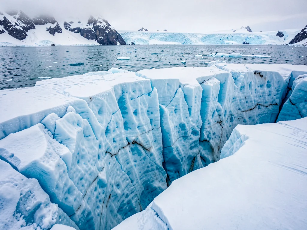 Crevasse depth showing color intensification