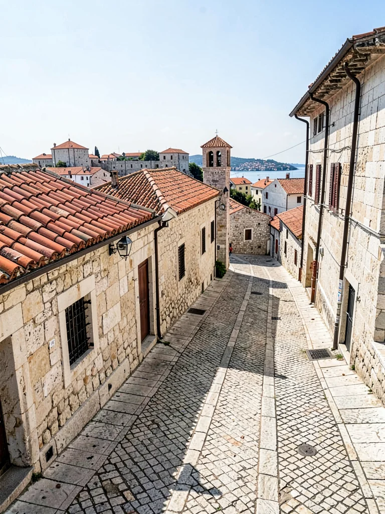 Centuries-worn limestone street