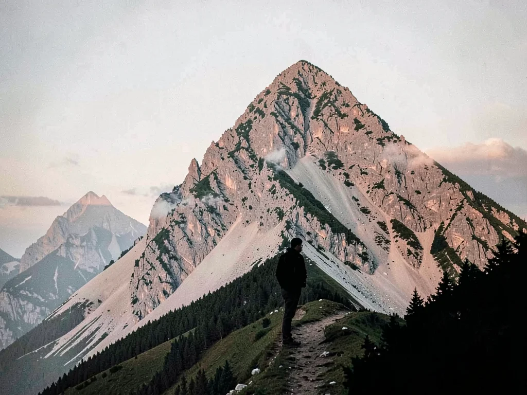 Mountain with figure as scale