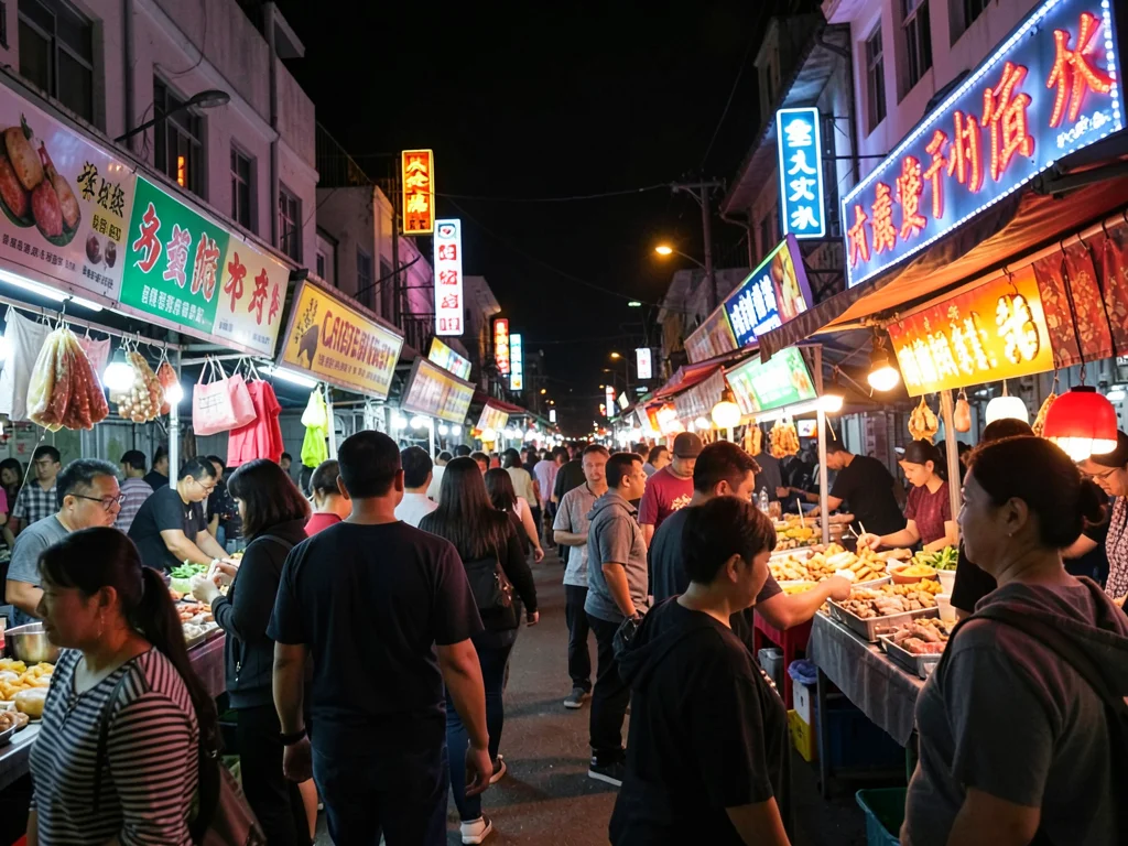 Night market neon glow