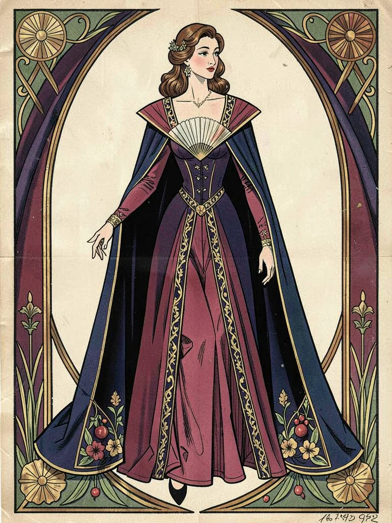 Opera cape fan collar jewels