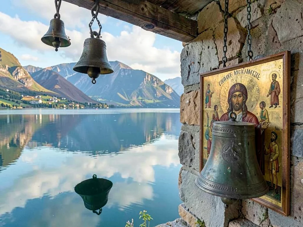 Church bells with lake view