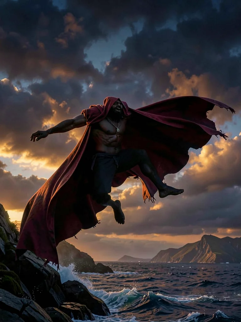 Dramatic cape movement