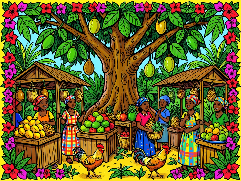 Grand Marché sous le Fruit à Pain