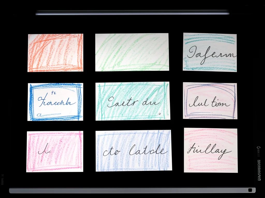 Scanner capture of father's day cards through the years, crayon to cursive progr