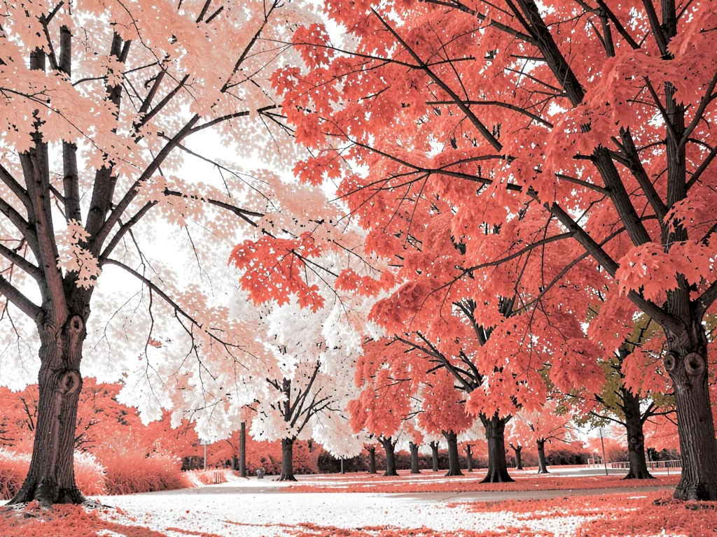 Autumn color mixed with infrared white