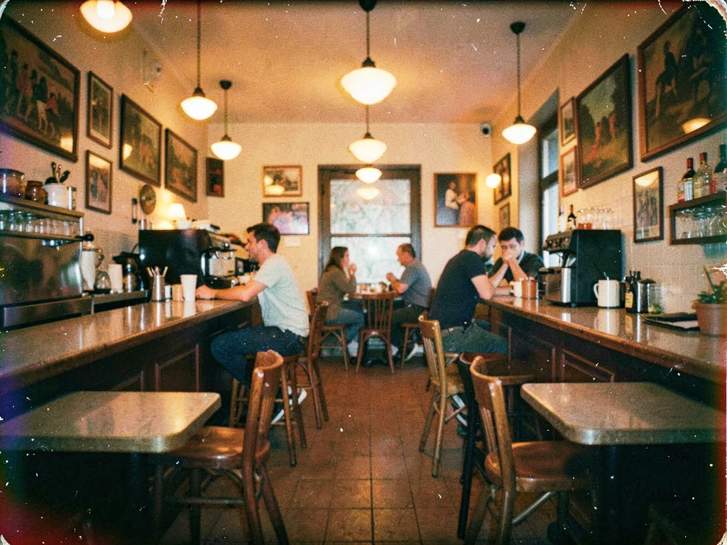 Cafe interior with tungsten shift enhanced
