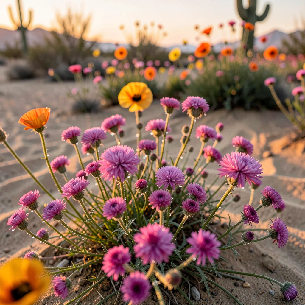 Sand Verbena Dewdrops at Dawn