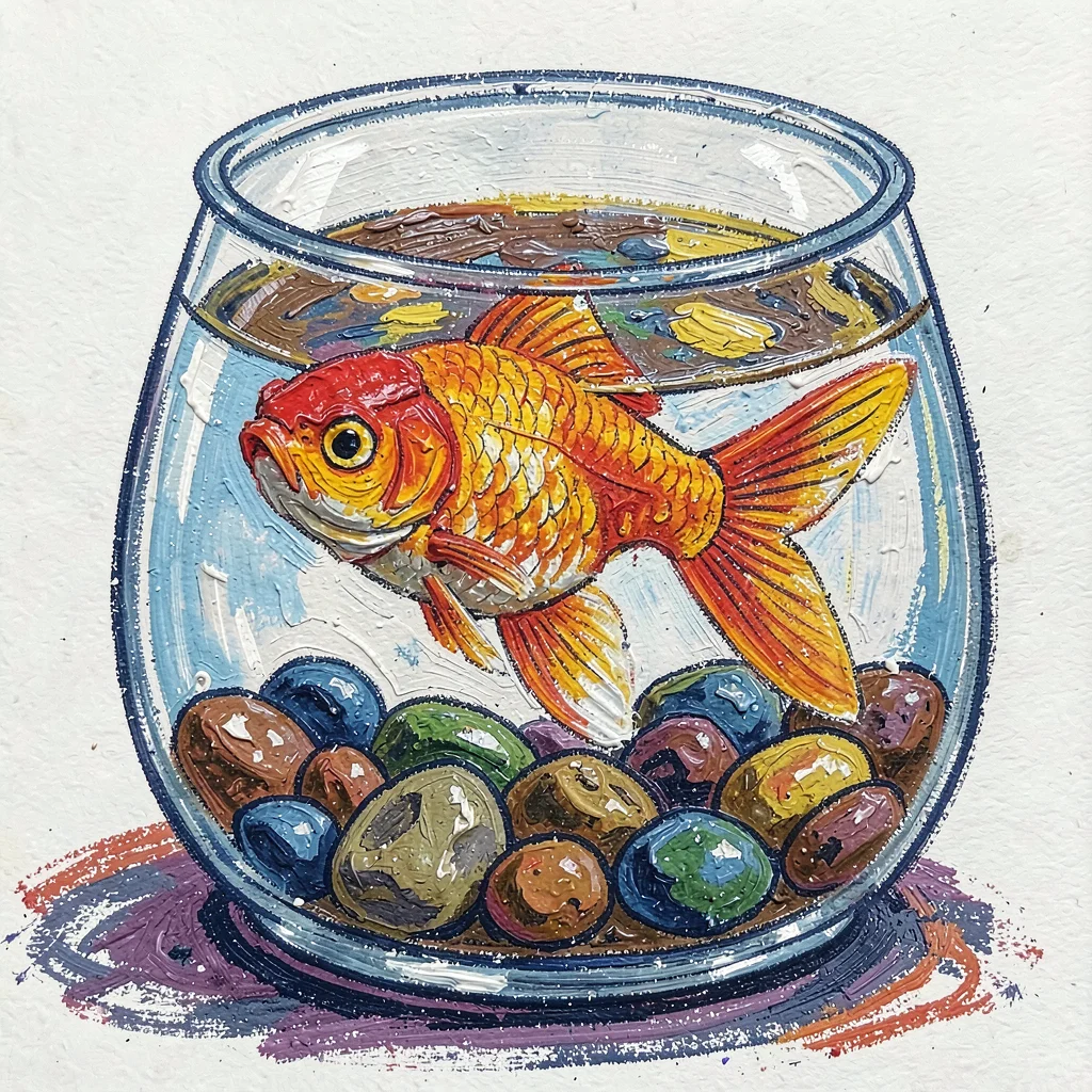 Goldfish swimming in bowl
