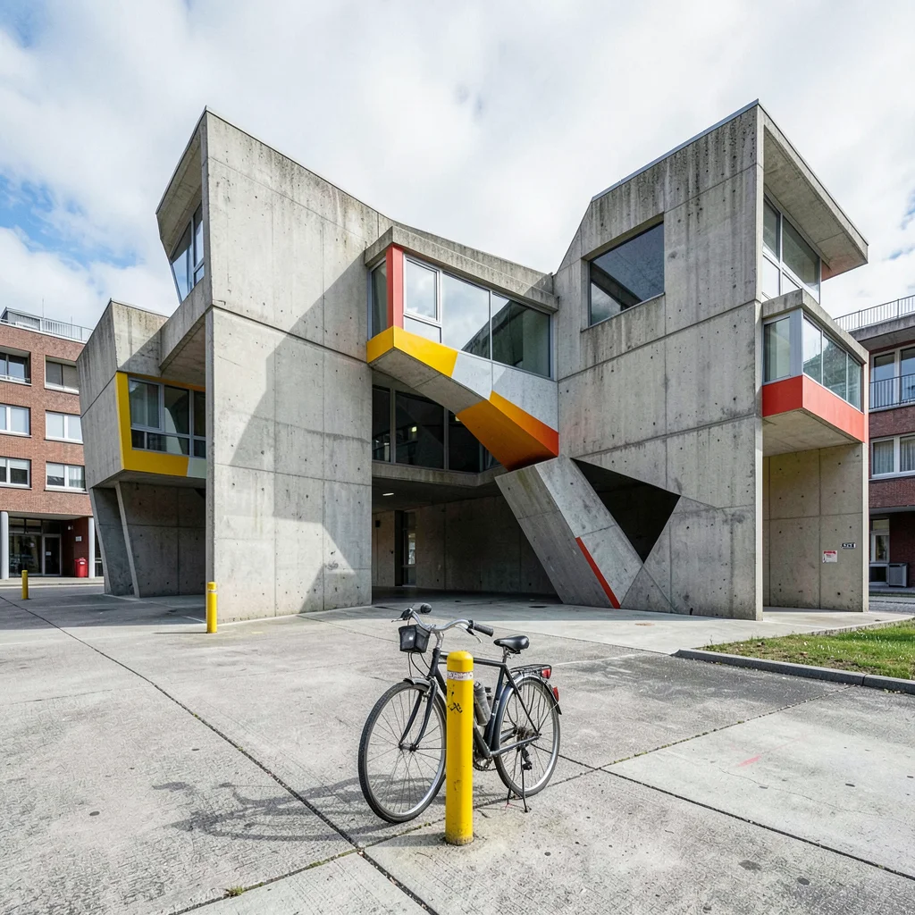 Post-war reconstruction modernism, Rotterdam radical geometry, A bicycle locked 