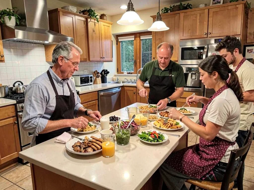 Kitchen during dinner rush