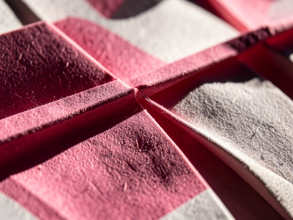 Origami cherry blossom branch made from pink and white paper, macro detail