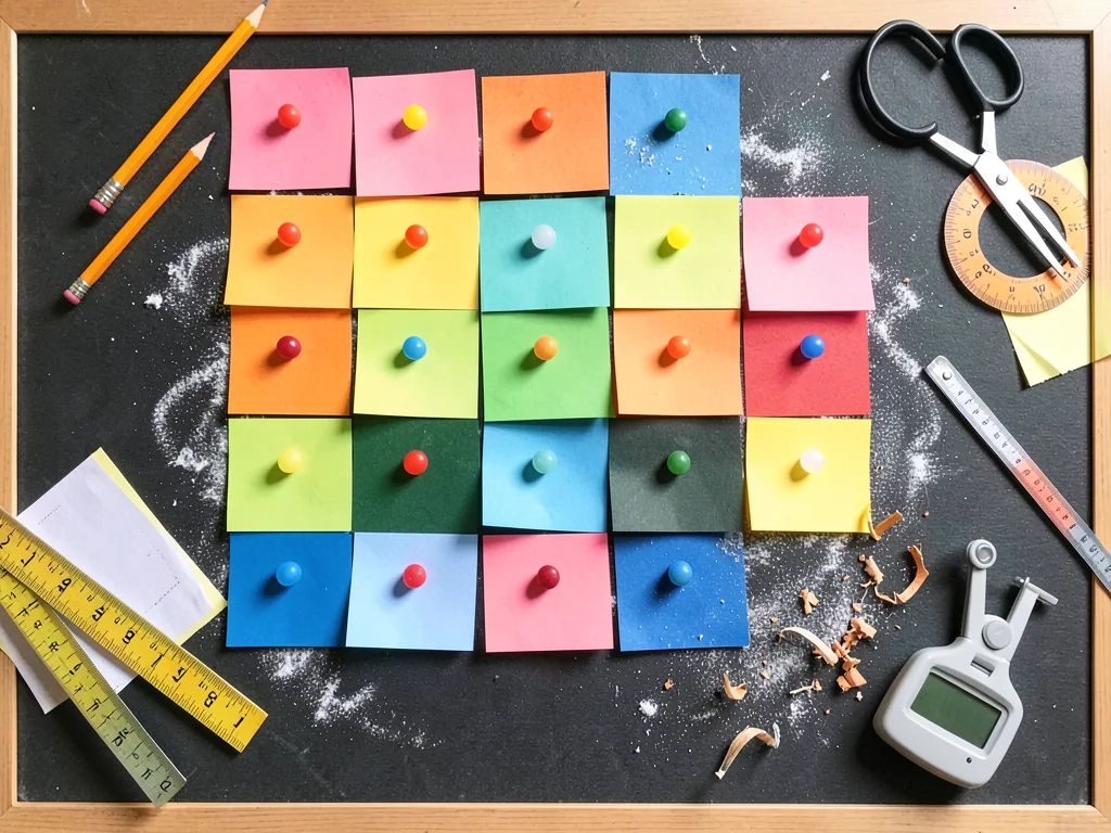 Bulletin Board Construction Paper Rainbow Grid