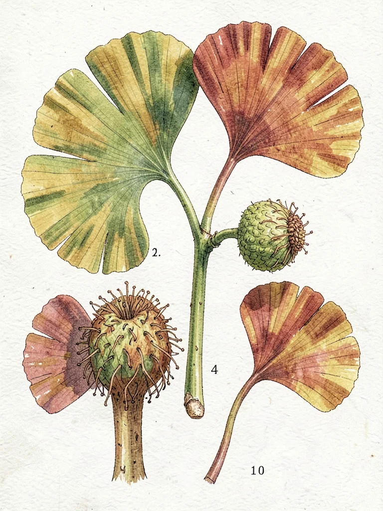 Ginkgo biloba botanical specimen