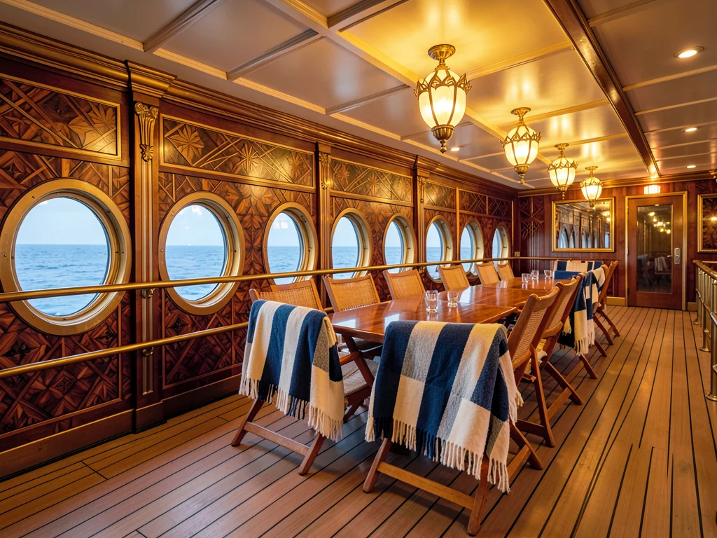 Promenade Deck Chairs with Porthole Row