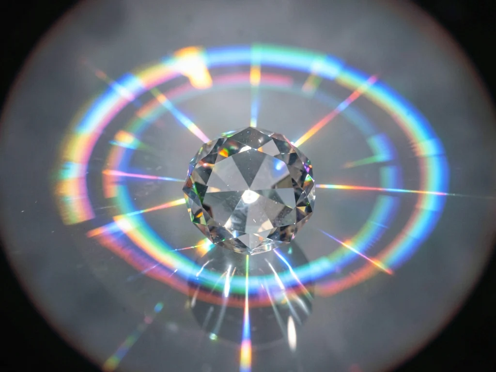 Crystal ball creating circular spectral pattern