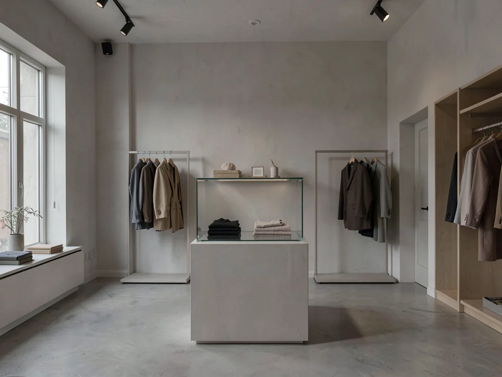 Boutique interior with minimal display