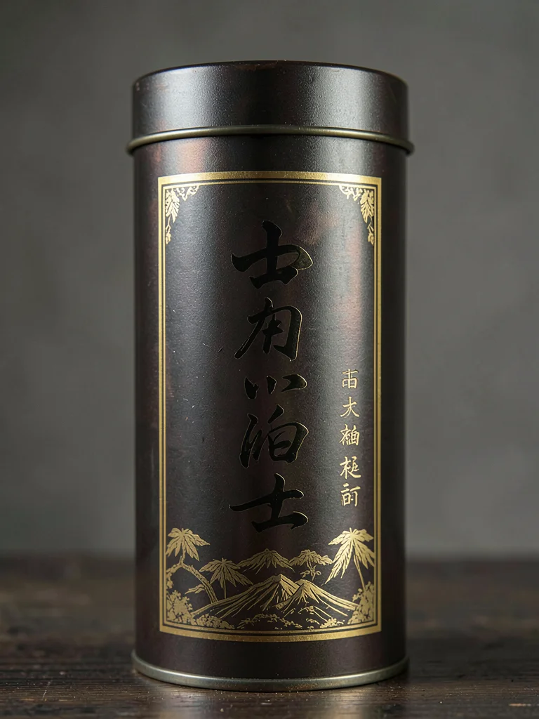 Gyokuro Canister Calligraphy Gold Inlay