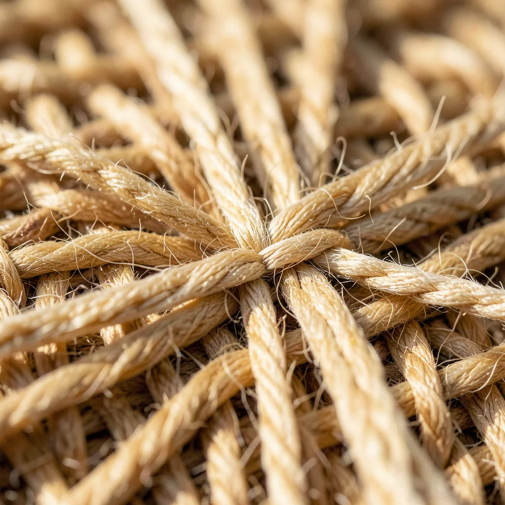 A warp thread crossing a weft thread: the single intersection that, repeated mil