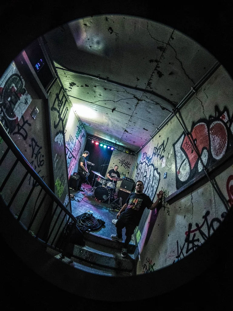 Underground club stairwell