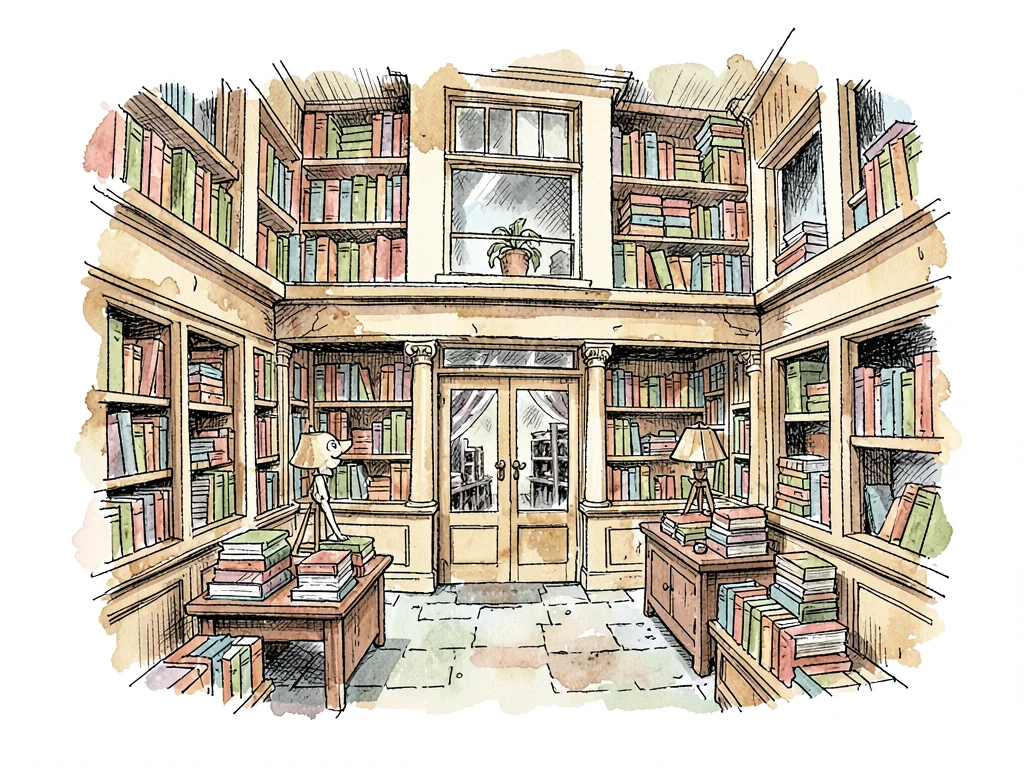 Old bookshop with teetering stacks