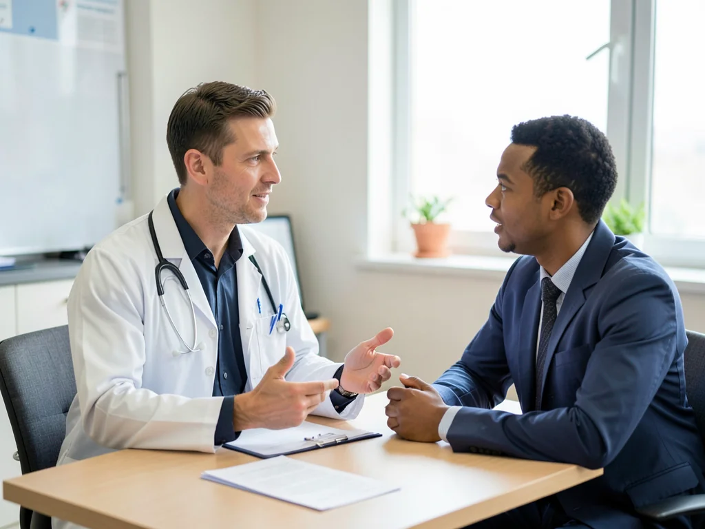 Doctor and patient consultation