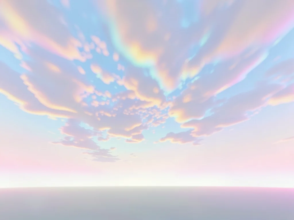Faint horizon line barely visible through a foggy pastel sky with no foreground 