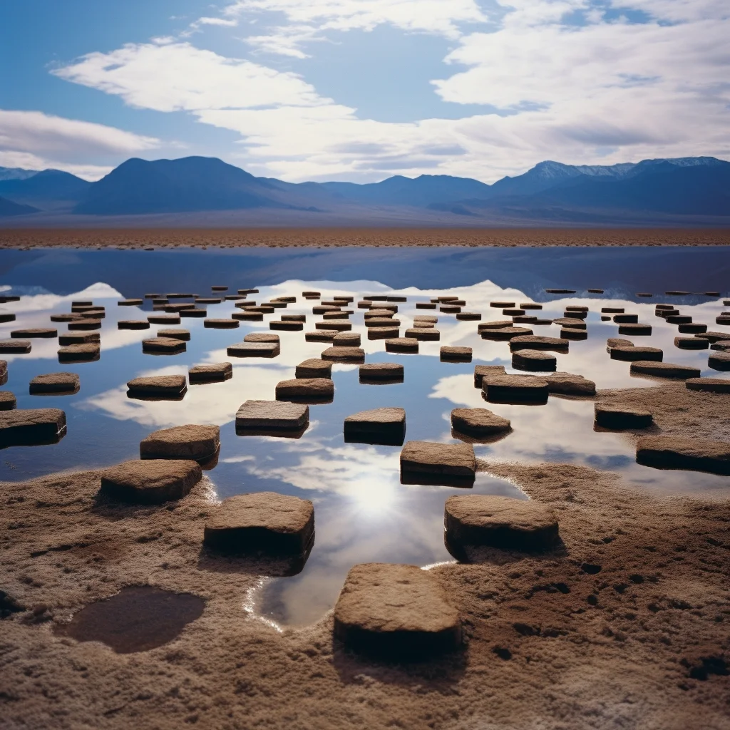 Land Art Photo by Andy Goldsworthy A grid of mirrors