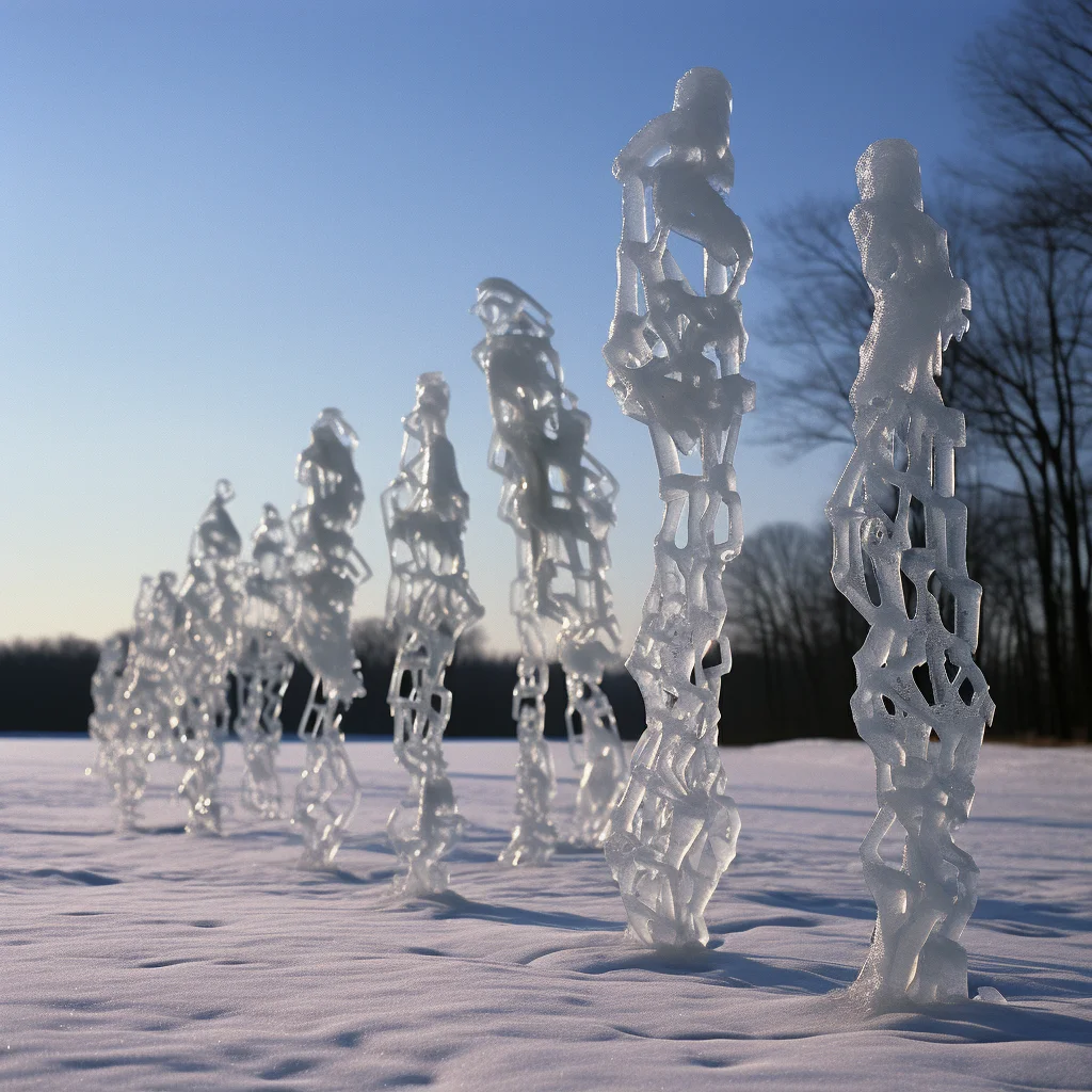 Land Art Photo by Andy Goldsworthy Chains crafted fro