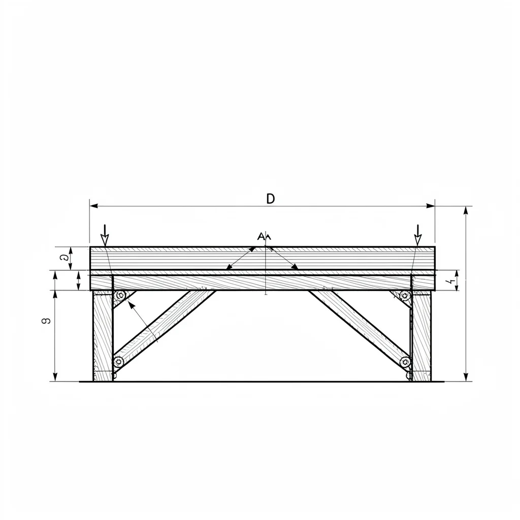 Blueprint of a bench setup with foot-plant arrows and rib-cage angle marks