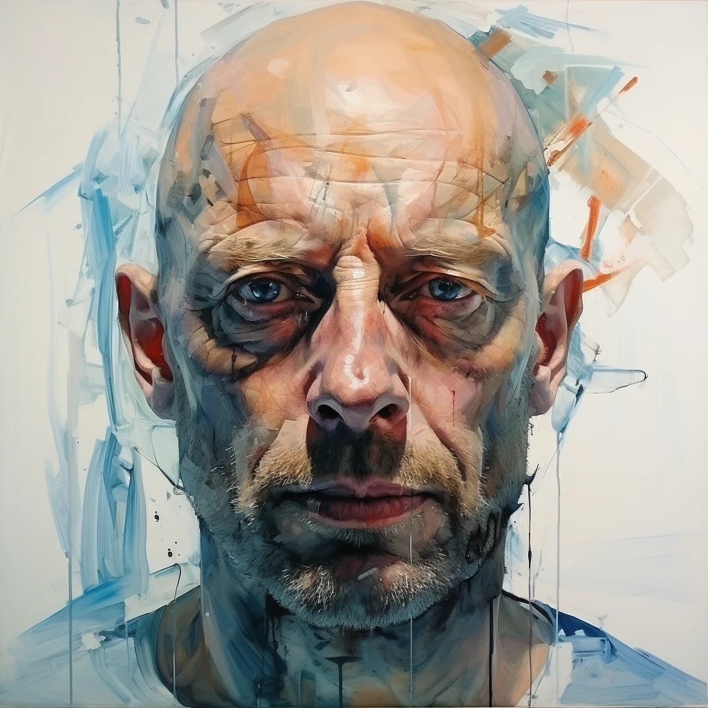 Painting portrait by Jenny Saville. bruce willis
